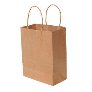 twisted handle brown bag