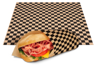 Checkered Greaseproof Paper Brown and Black 30x30cm