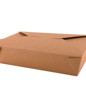 Closed red takeaway box