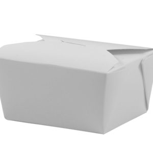 Closed white takeaway box