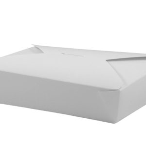 Closed white takeaway box