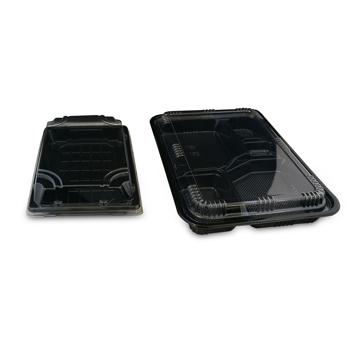 Black Plastic Sectioned Trays for Takeaway Food