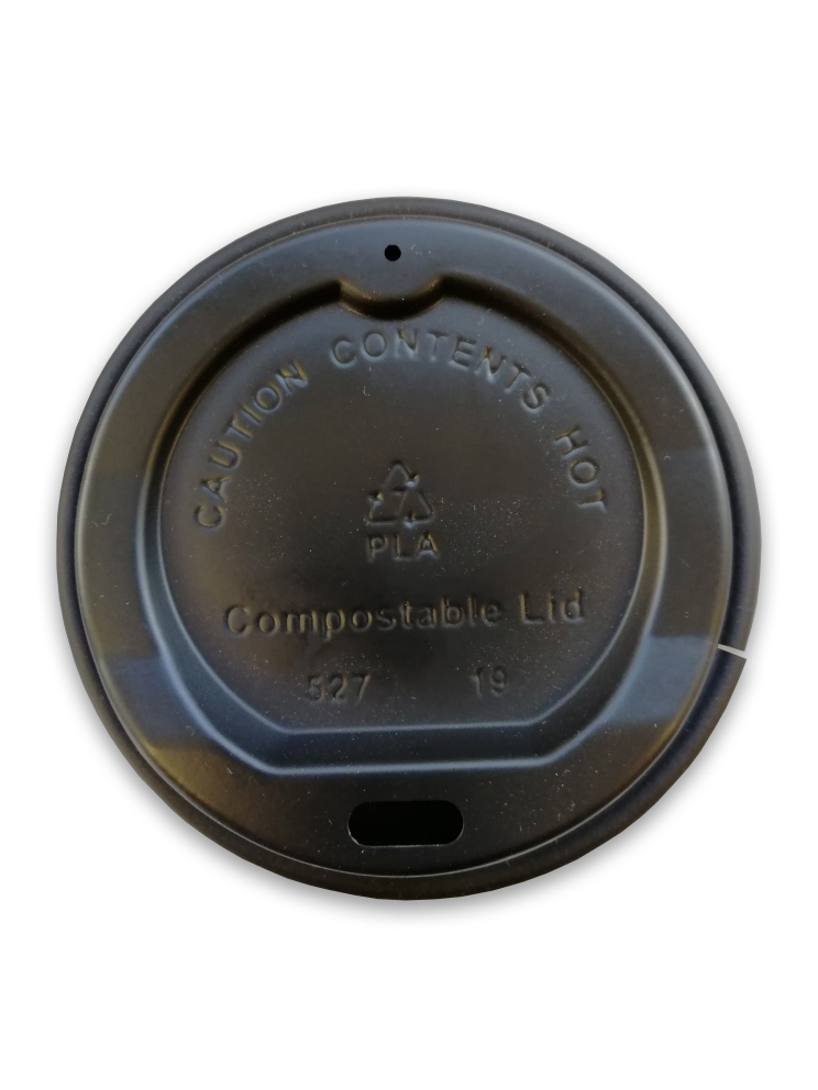 Compostable Black (10oz/12oz/16oz) Coffee Cup Lids