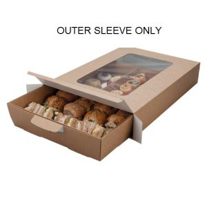Outer sleeve cardboard separated cardboard food box with clear plastic window