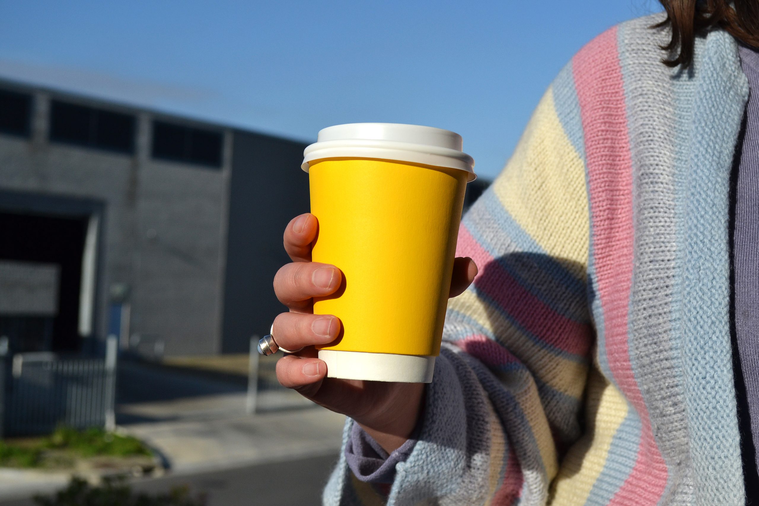 CHDC-DWYELLOW8- 8oz Eco Double Walled Yellow Paper Cup (500)