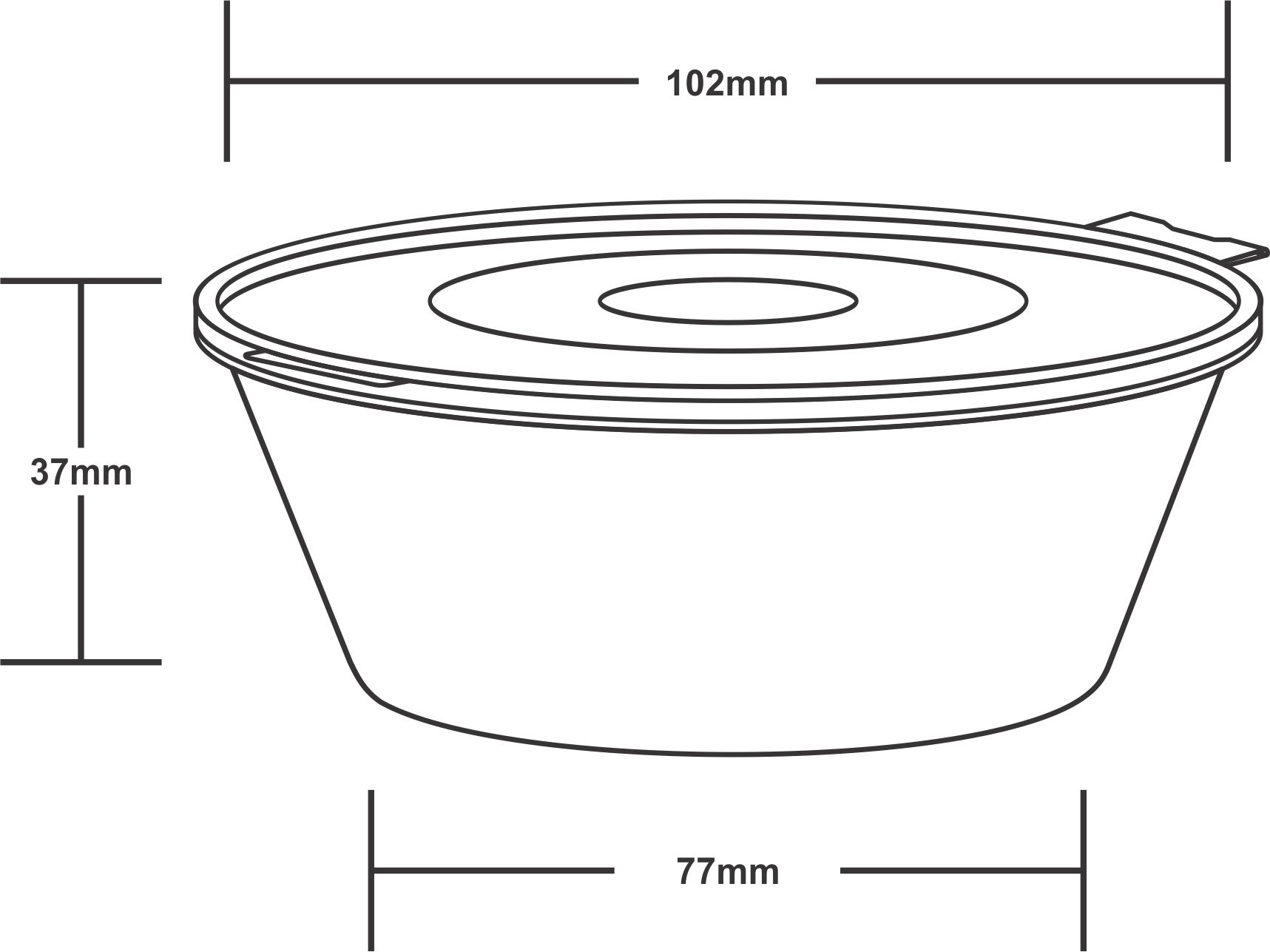 6oz Hinged Portion Pot  (500)