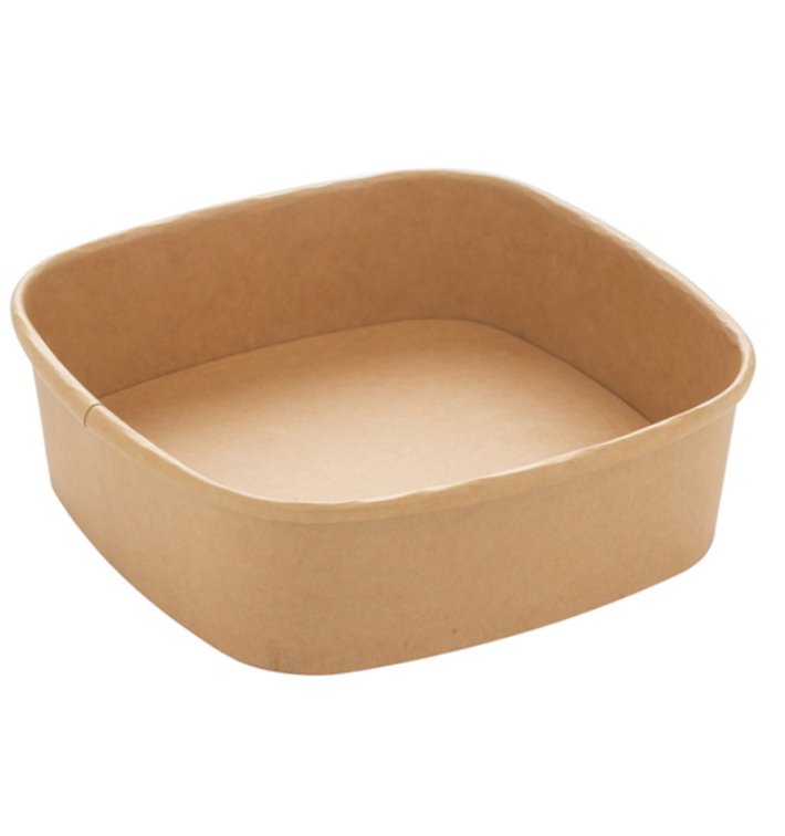 TUB750SQ-BRN Square Brown  Paper Tub 750cc(150)