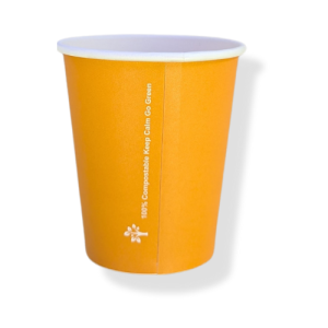 CHDC-SWORANGE12- Orange Compostable 12oz Single Wall Paper Cups (1000)