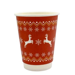 XMAS-DW12- 12oz Double Walled XMAS RED cups (500)